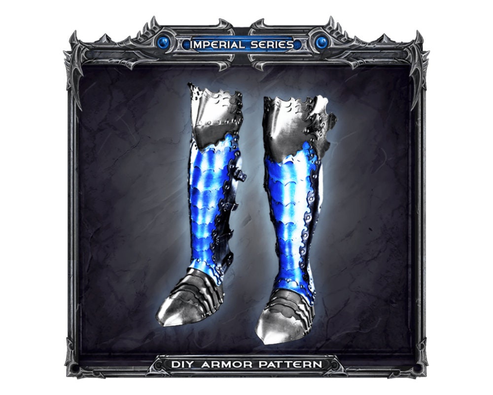Imperial Knight Greaves Pattern Pdf and Tutorial, Leather Greaves Armor
