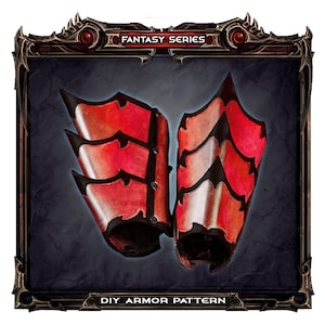 Fantasy Bracers Pattern Pdf and Tutorial, Leather Armor Bracers Pattern, Bracers Armor Digital Pattern Download