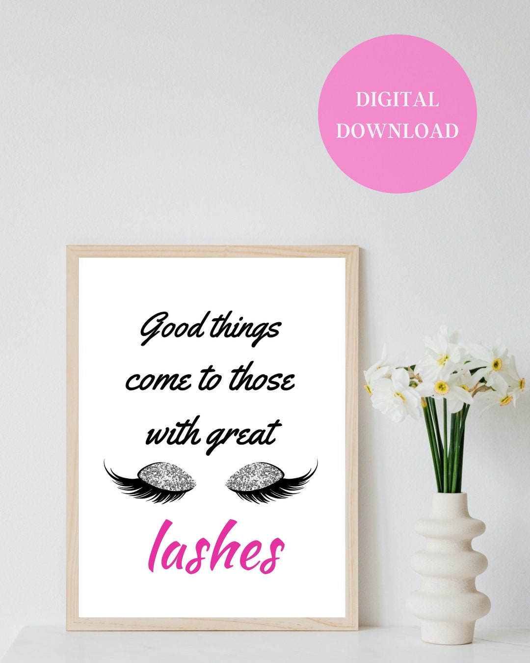 Printable Eyelash Wall Art Instant Download for Your Room Etsy