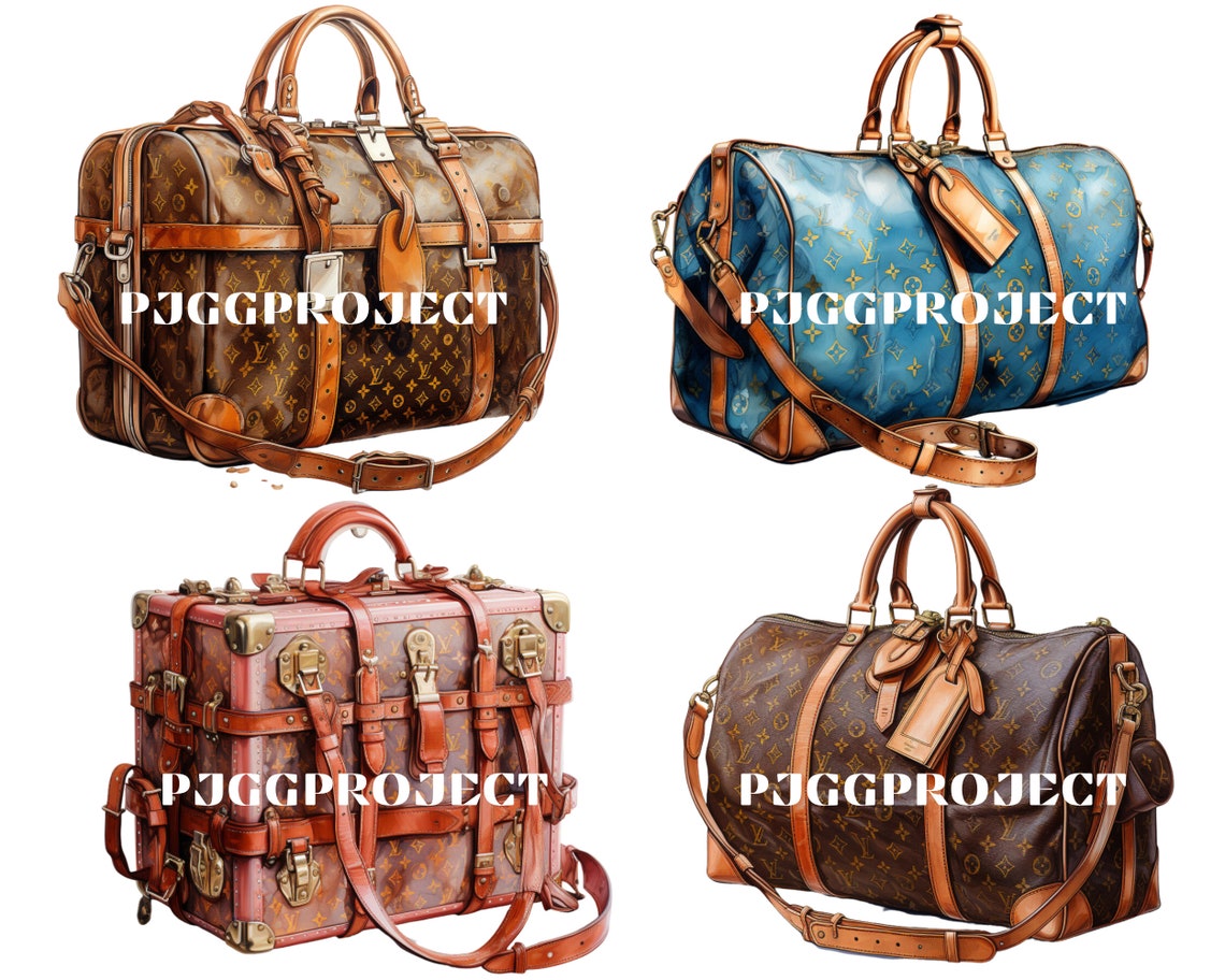 Fashion Travel Bag Clipartwatercolor Travel Bag Art16 Etsy