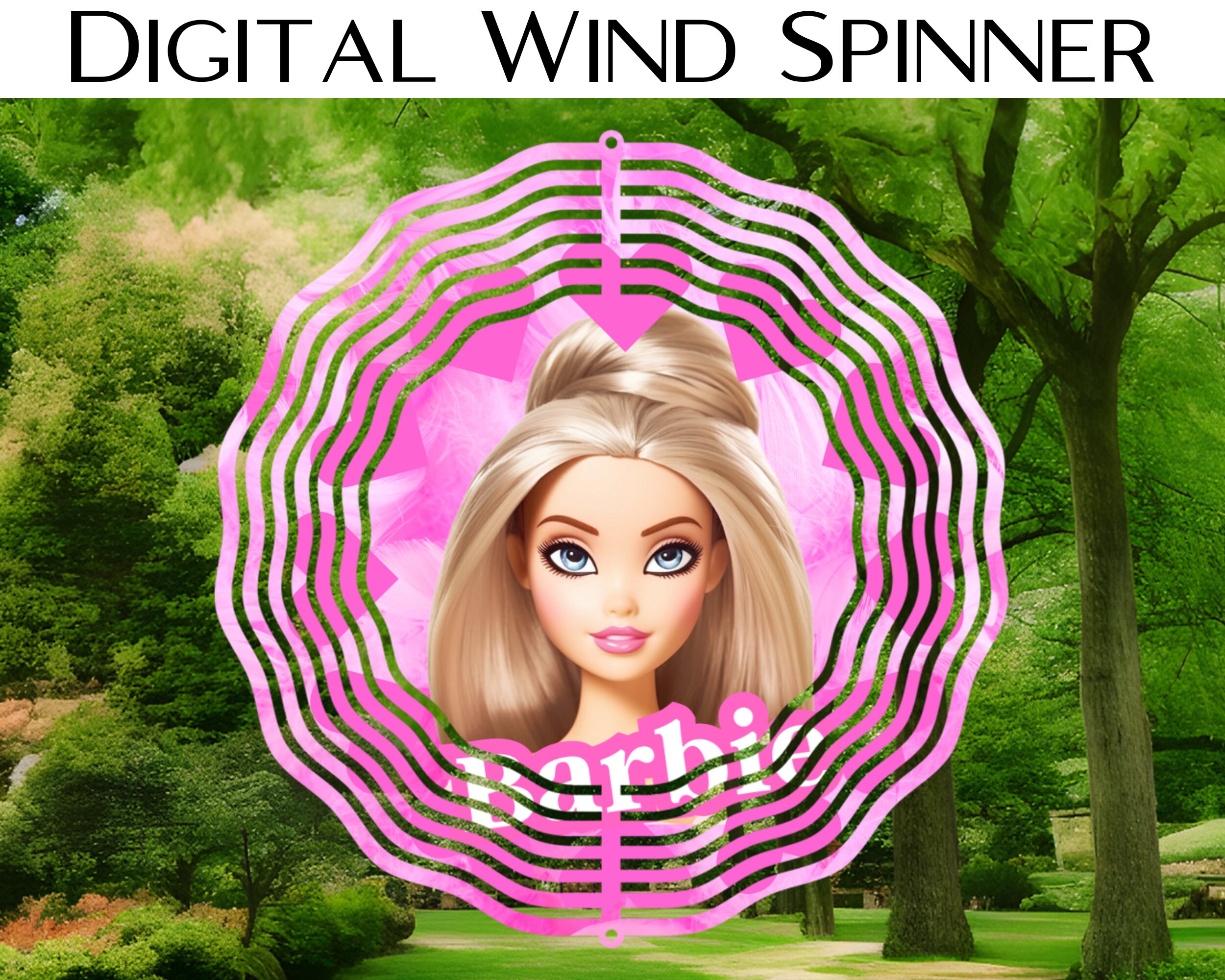 Pink Doll Wind Spinner Design Barbie Wind Spinner Design Etsy