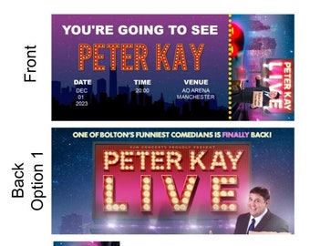 Print at Home Peter Kay Customisable Ticket - Ideal Birthday Gift