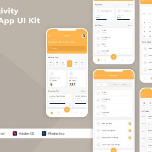 Productivité-Mobile-App-UI-Kit-Graphics