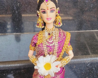 Traditional  Saree wear Barbie looking Doll  welcome  doll decor Doll function  doll