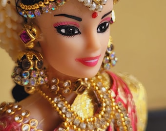 Traditional  Saree wear Barbie looking Doll  welcome  doll decor Doll function  doll