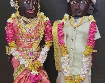 Wooden Marapachi Dolls, Traditional Gift, Cultural Art, Religious Gift, Spiritual Decor Art, Made To Order, Indian Traditional Art