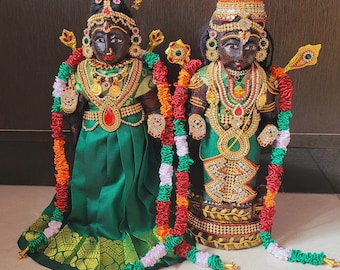 Traditional Marapachi Wooden Dolls, Handcrafted Indian Art, Spiritual Decor for Religious Occasions, Made To Order, Unique Cultural Gift