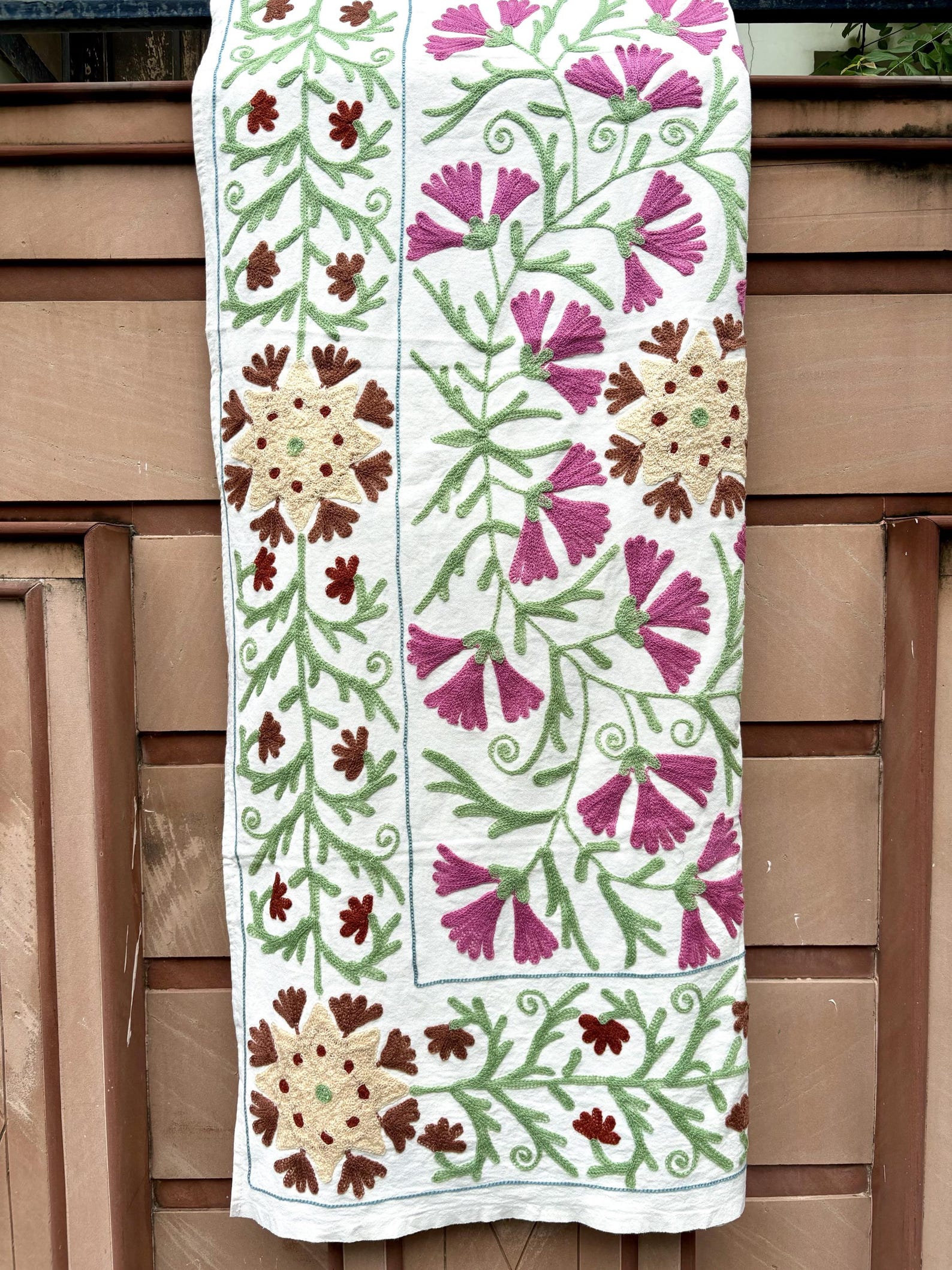 Indian Vintage Suzani, Turkish Suzani Throw Rug, Hand Embroidered