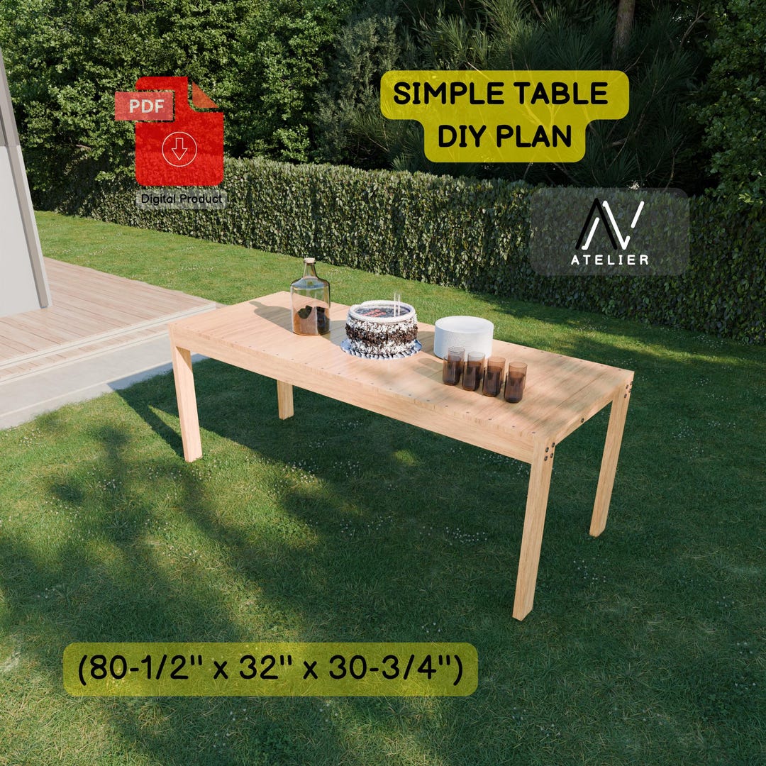 Simple Table DIY Plan I Picnic Table DIY I Outdoor Table DIY Plan ...