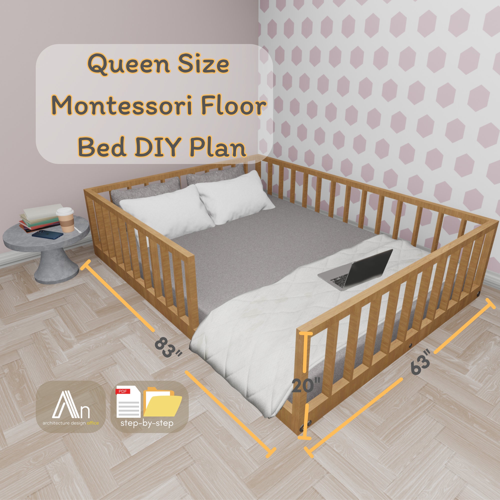 Queen Montessori Floor Bed Build Plan I Queen DIY Wooden Etsy Australia