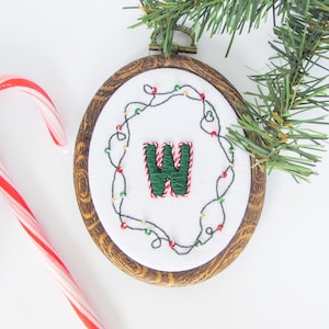 Custom Christmas Embroidered Ornament, Custom Letter Ornament, Embroidered Holiday Decoration, Personalized Gift