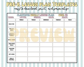 Pre-K Lesson Plan Templates