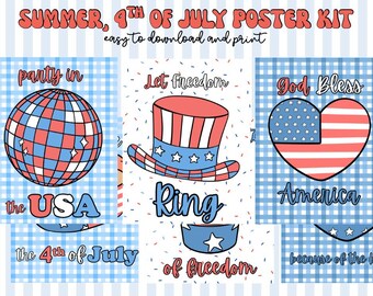 Carteles para el aula del 4 de julio, decoración para el aula