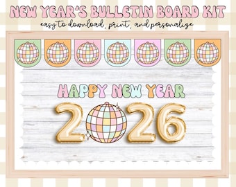 New Year’s Classroom Bulletin Board Kit, Classroom Decor