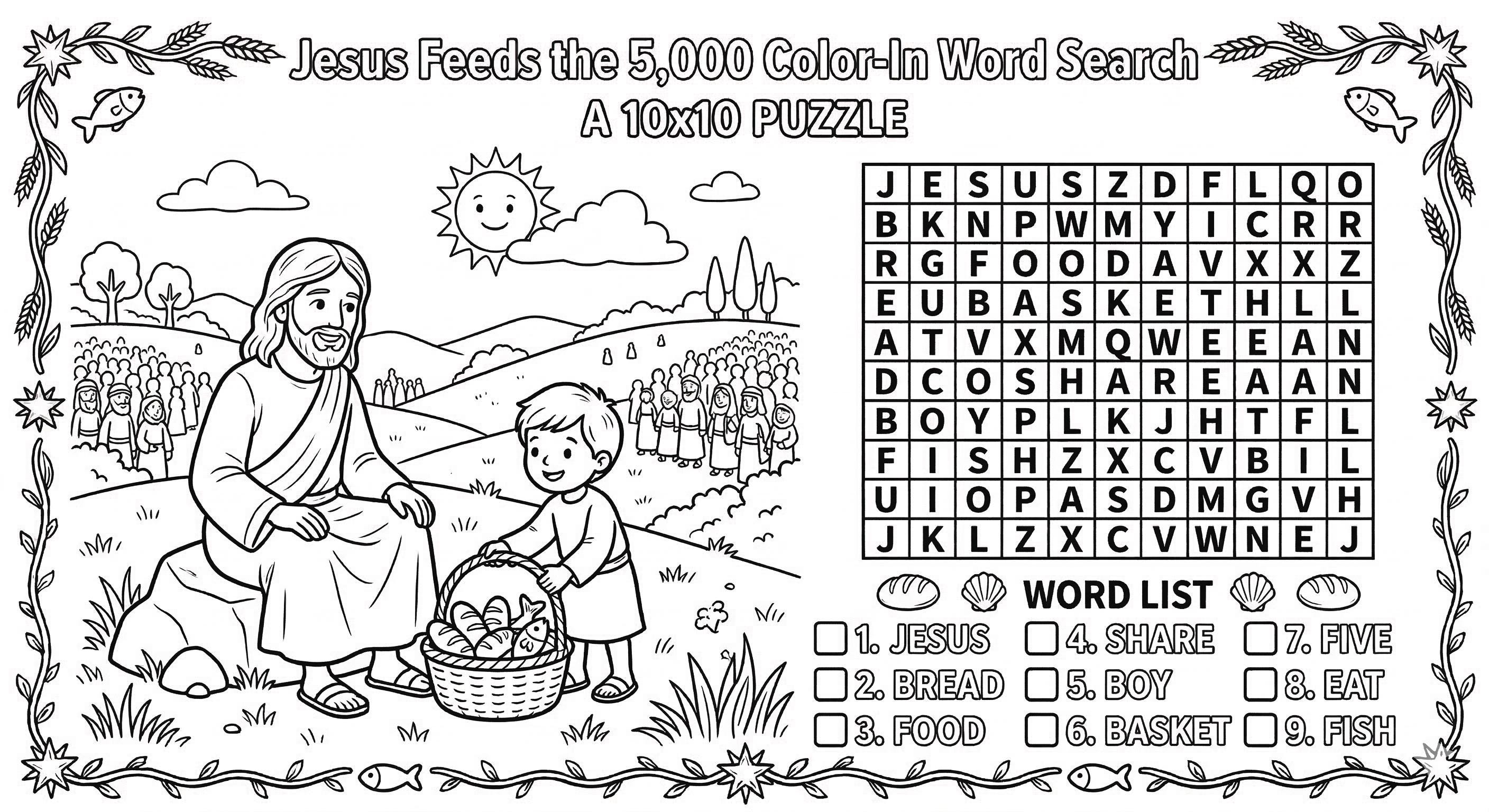 Bible Story Word Search & Coloring Pages | Printable Sunday School ...