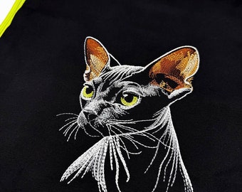 Zaino Sacca - Gatto Sphynx Ricamato / Sphynx Cat Embroidey