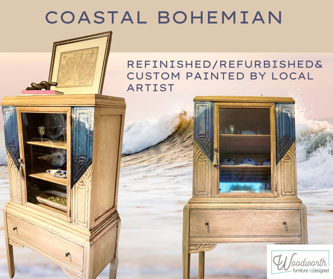 Coastal Boho Ocean Themed Curio - Etsy