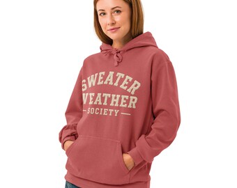 Sweater Weather Society Hoodie | Cozy Fall Sweatshirt | Autumn Aesthetic | Pumpkin Season Hoodie | Cozy Season Gift | Book Lover Hoodie
