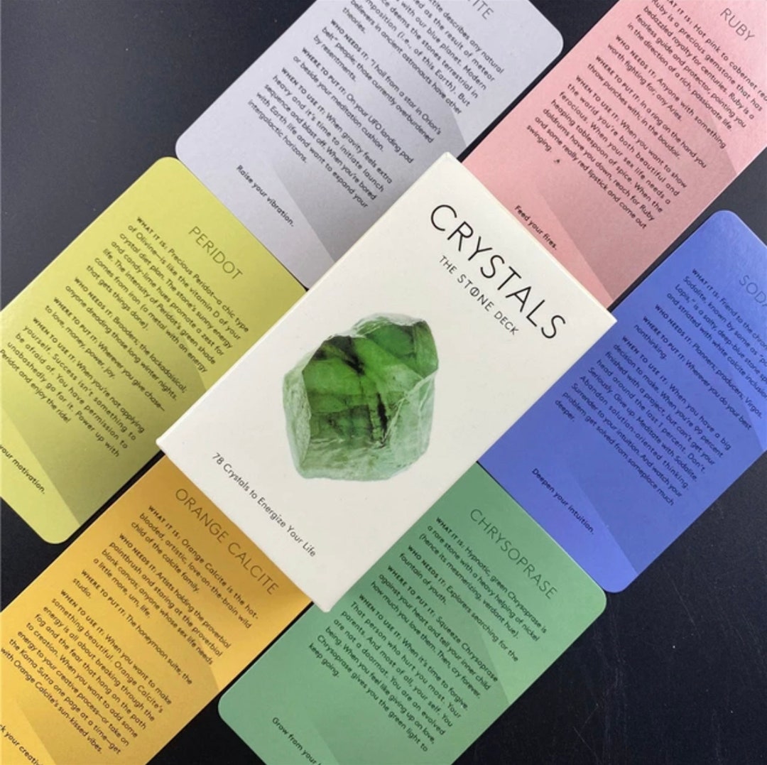 Crystals the Stone Deck Tarot Deck Card Reading With QR Etsy