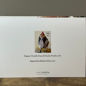 5 x 7 Card Wedding Chickens Dressed up chickens in front of barn wearing wedding attire zdjęcie 4