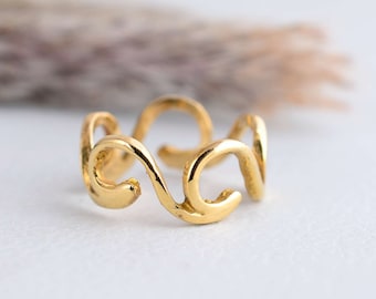 Filigree Gold Brass Handmade ring, Unique Gift for Women, Statement Jewelry, Wide Band Ring, Lace Ring, Gift for Mom, Gift for Her