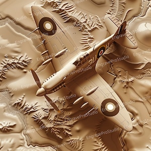 Laser Engraving file | Laser Ready | PNG Engraving | Digital Downloadable File | 3D Illusion Laser Engraving | Military art WW2 aircraft
