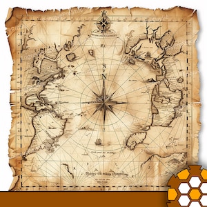 Mapa cuadrado antiguo sobre fondo blanco / Archivo de grabado láser / Listo para láser / Grabado PNG / Archivo de descarga digital / Grabado con láser de ilusión 3D