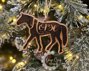 Horse Mom Ornament - hang tag Love Gift Thoroughbred Mare Mustang Filly Gelding Lover