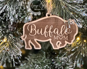 Buffalo Bison livestock Ornament - personalized hang tag mom dad dated Love Gift Lover