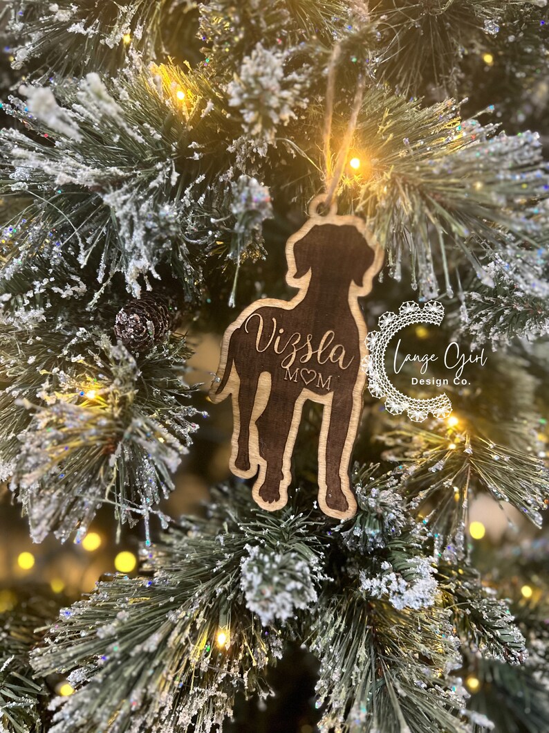 Vizsla Dog Breed Ornament Personalized Hang Tag Love Gift Dog Mom Dad