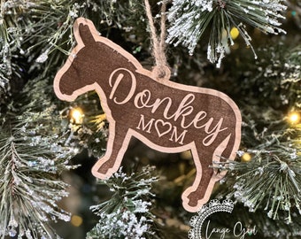Donkey livestock Ornament - personalized hang tag Love Burro Foal Jackass mom dad dated Gift Lover