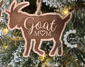 Goat livestock Ornament - personalized hang tag Love Gift billy kid mom dad dated Lover