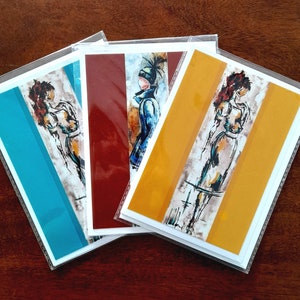 Cartes de souhaits silhouette mode originales et sans texte