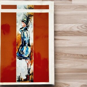 Original and textless fashion silhouette greeting cards Brown