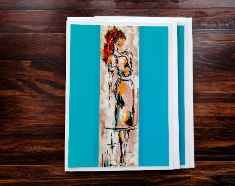 Original and textless fashion silhouette greeting cards image 2