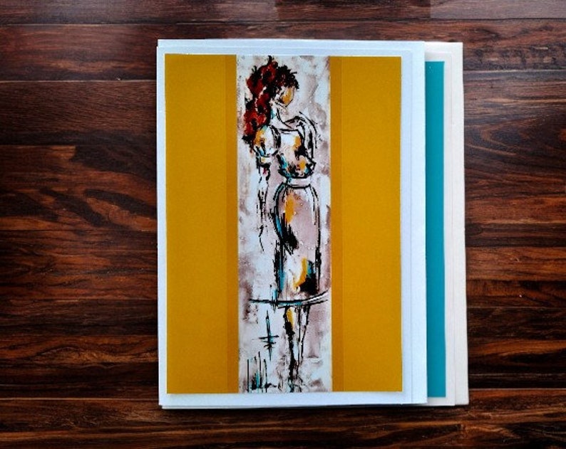Original and textless fashion silhouette greeting cards image 5