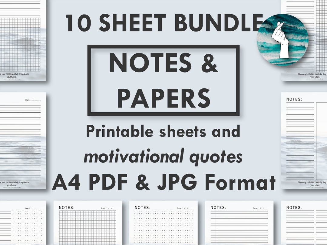 Printable Ocean-themed Stationery With Motivational Quotes Digital ...