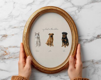 Custom Watercolor Dog Portrait From Photo | Hand Painted Pet Memorial Gift