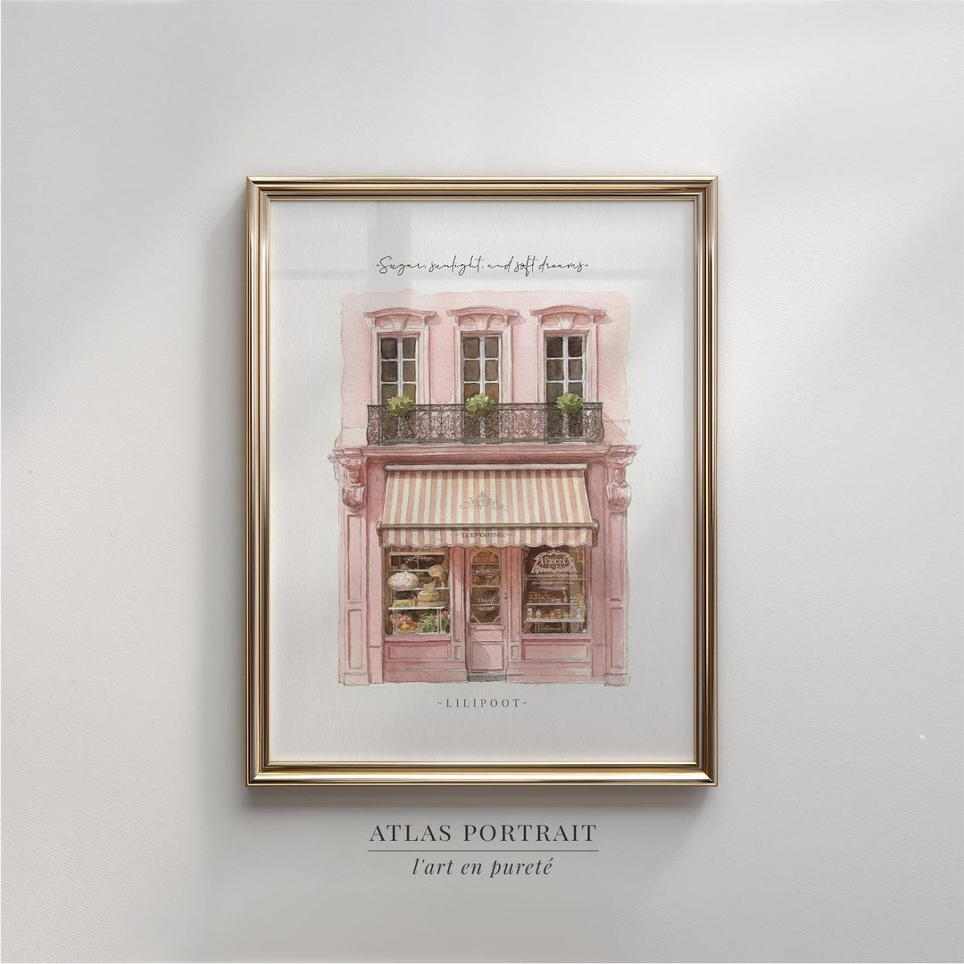 Storefront Portrait Custom Watercolor Storefront Portrait From Photo, Shop Front Painting ...