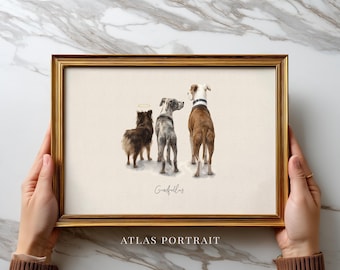 Custom Watercolor Dog Portrait From Photo | Hand Painted Pet Memorial Gift