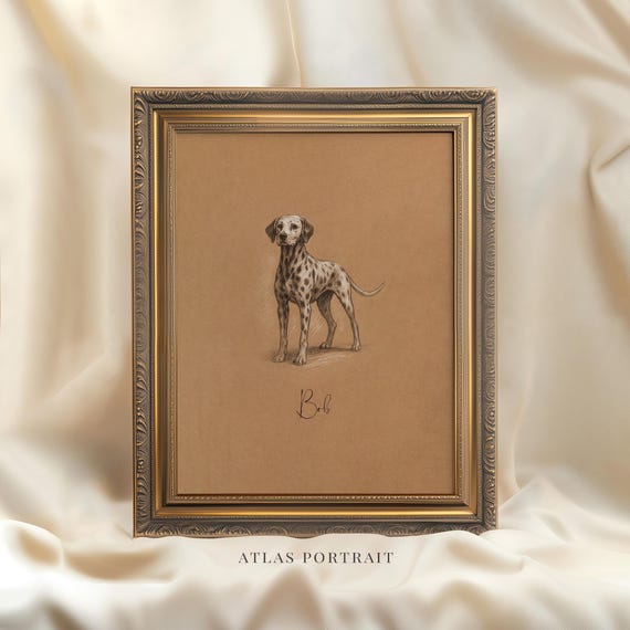 Antique Dog Sketch Custom Portrait, Hand Drawn Dog Drawing, Pet Lover Personalized Gift, Pet Loss Memorial Gift, Dog Painting from Photo