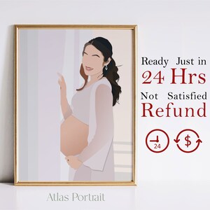 Custom Faceless Portrait from Photo Digital Download| Family and Pet Illustration| Pregnancy Faceless Drawing| Faceless Couple Portraits