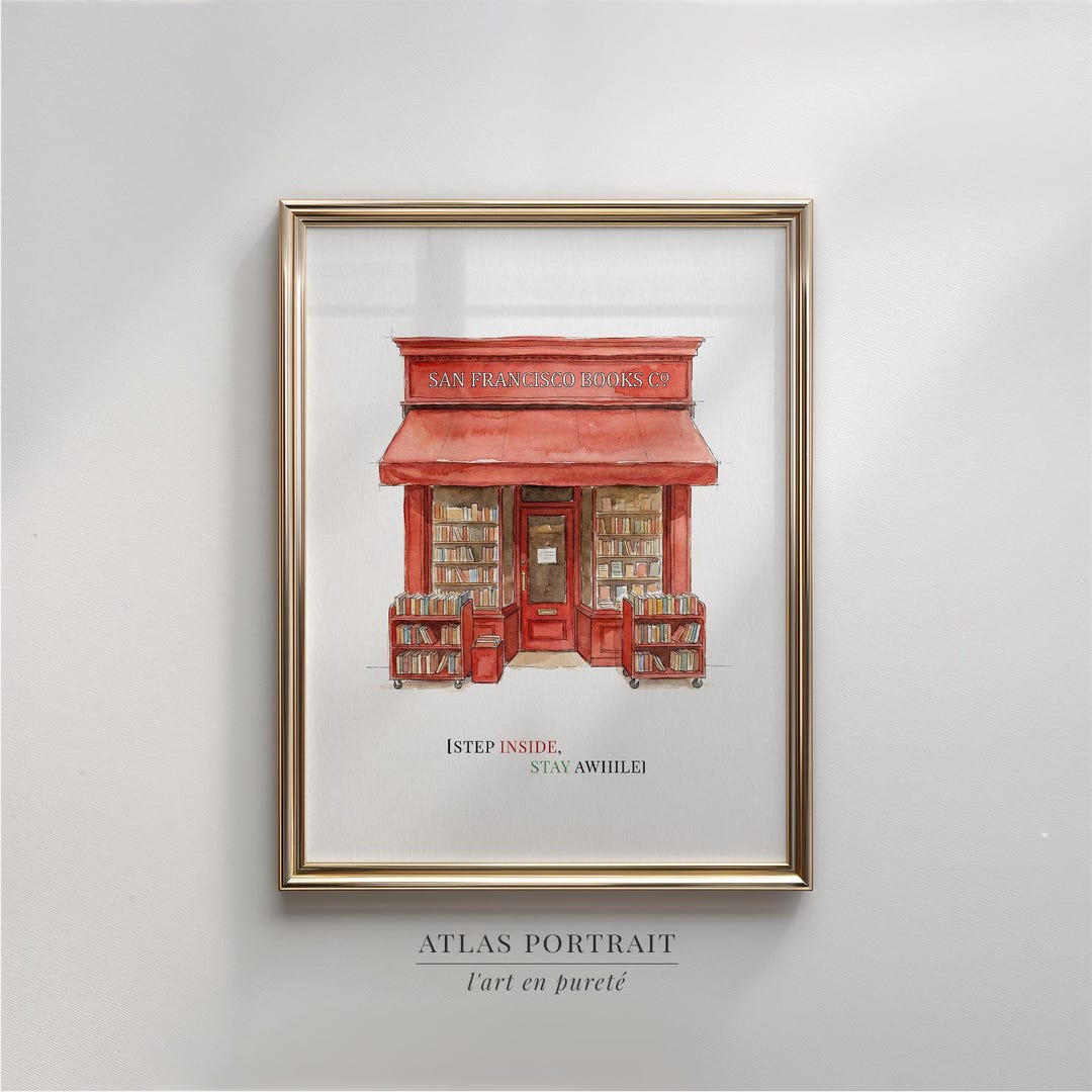 Storefront Portrait Custom Watercolor Storefront Portrait From Photo, Shop Front Painting ...