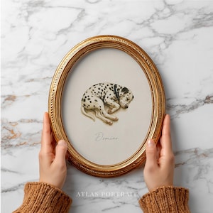 写真から作成するカスタム水彩犬肖像画｜手描きペットメモリアルギフト