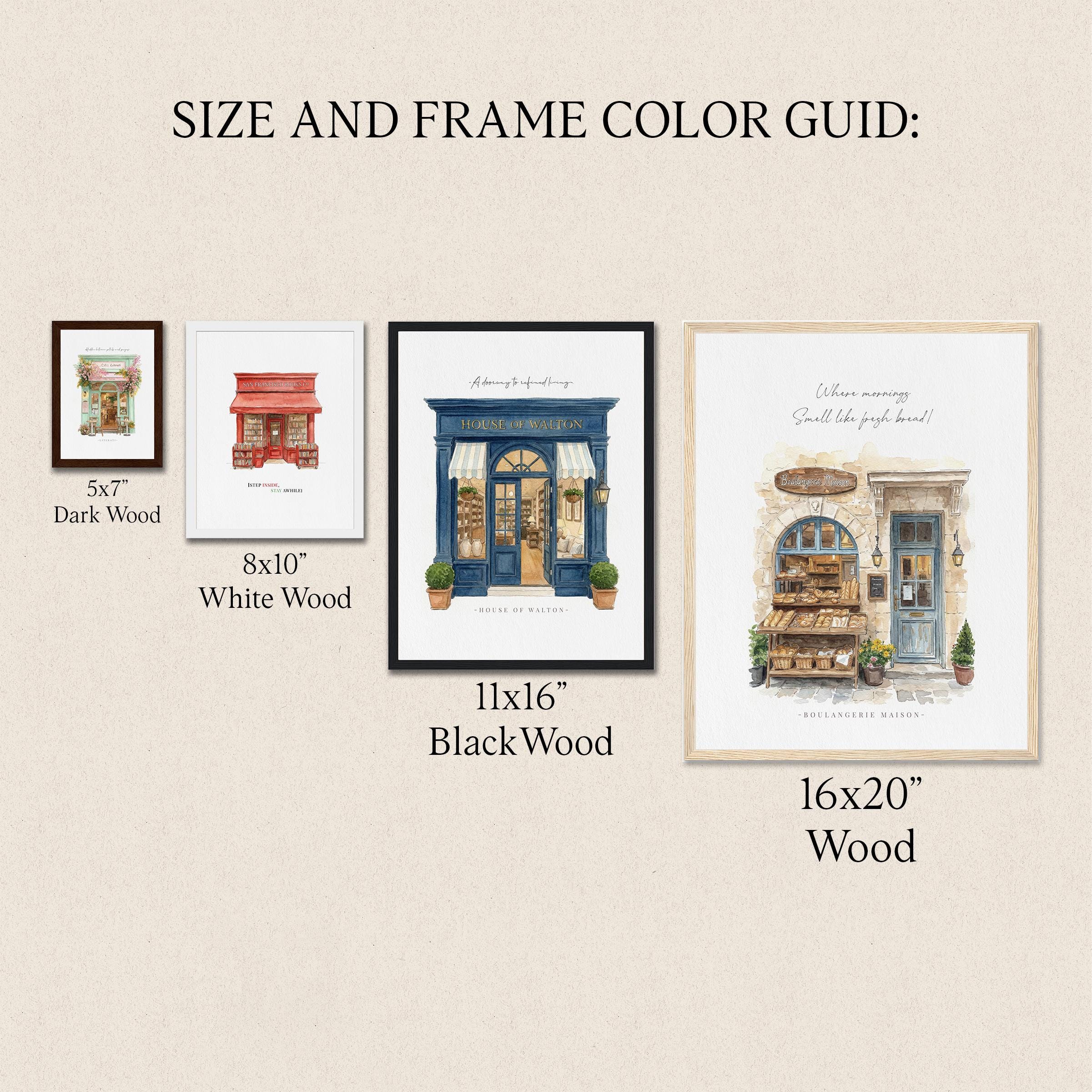 Storefront Portrait Custom Watercolor Storefront Portrait From Photo, Shop Front Painting ...