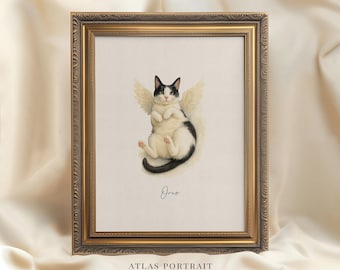 Custom Watercolor Cat Portrait From Photo | Hand Painted Pet Memorial Gift