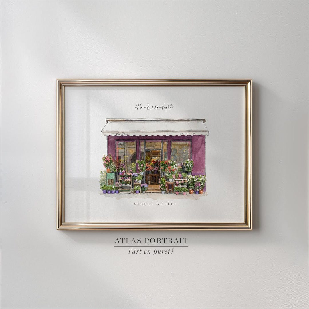 Storefront Portrait Custom Watercolor Storefront Portrait From Photo, Shop Front Painting ...