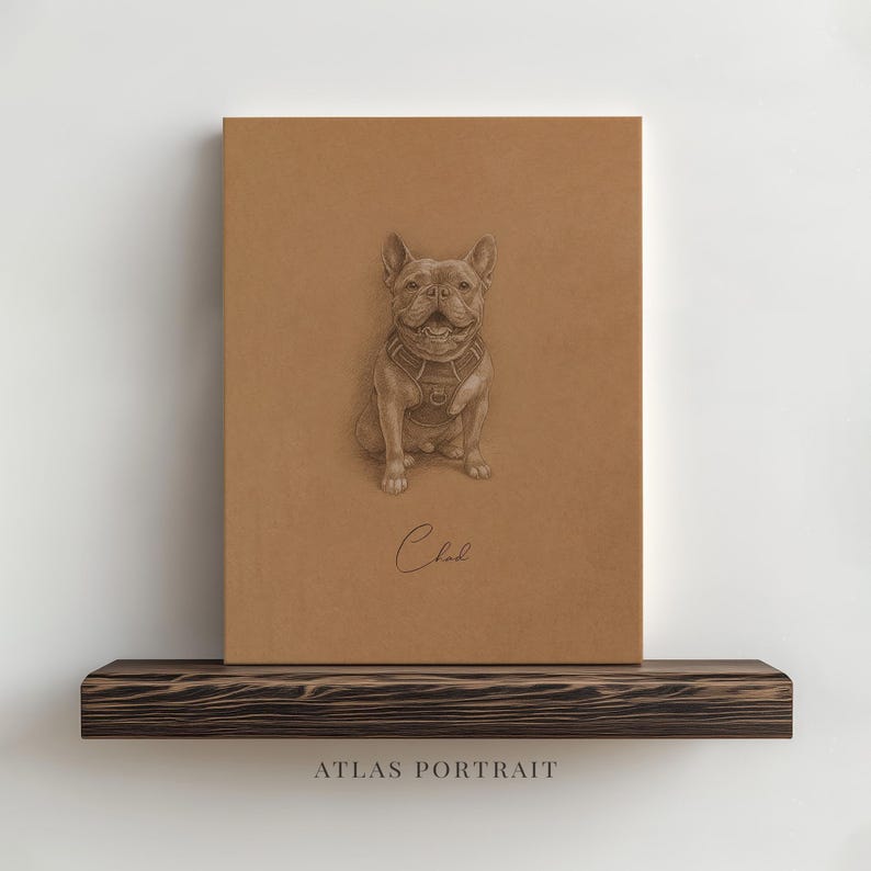 Antique Dog Sketch Custom Portrait, Hand Drawn Dog Drawing, Pet Lover Personalized Gift, Pet Loss Memorial Gift, Dog Painting from Photo