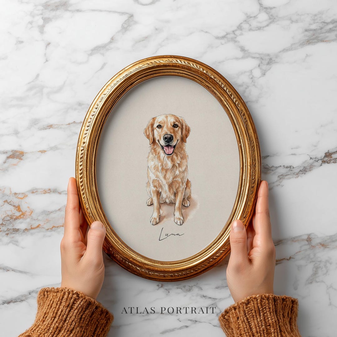 Custom Watercolor Dog Portrait From Photo | Hand Painted Pet Memorial ...