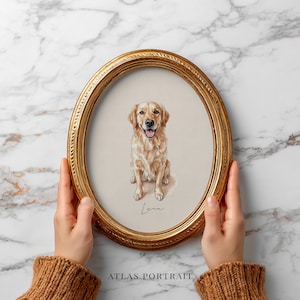 Custom Watercolor Dog Portrait From Photo | Hand Painted Pet Memorial Gift